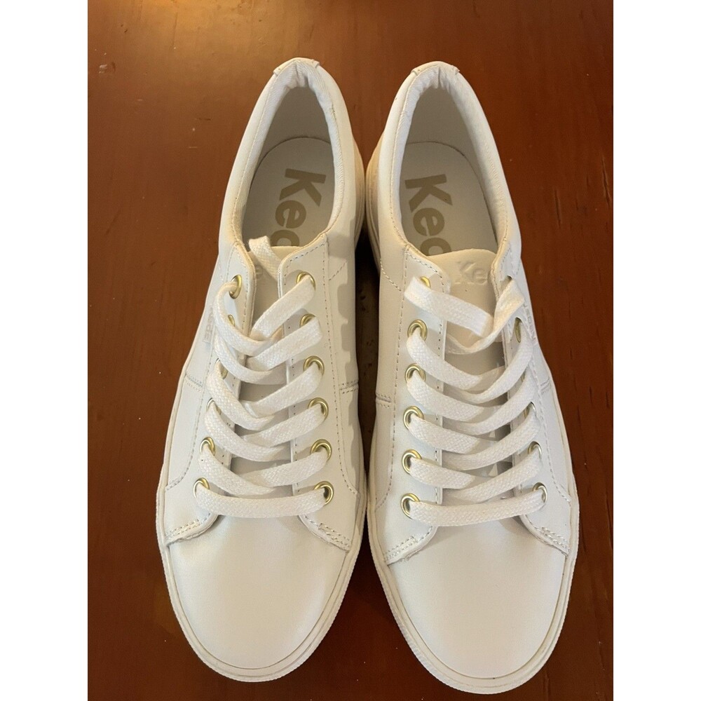Keds Women's Jump Kick White Leather Preppy Sneaker Size 7.5 NWOT